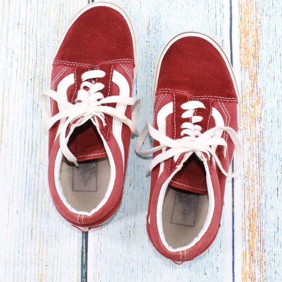 Vans Off The Wall Red Suede Canvas Lace up Low Top Skate Sneakers M 4 L 5.5 - Picture 7 of 9